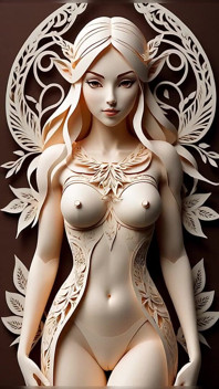 Slideshow gadis peri bugil lustrender papercraft - memek & toket elf kirigami yang seksi