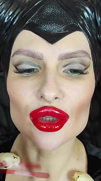 Powerful Red Lipstick Kisses From Maleficent