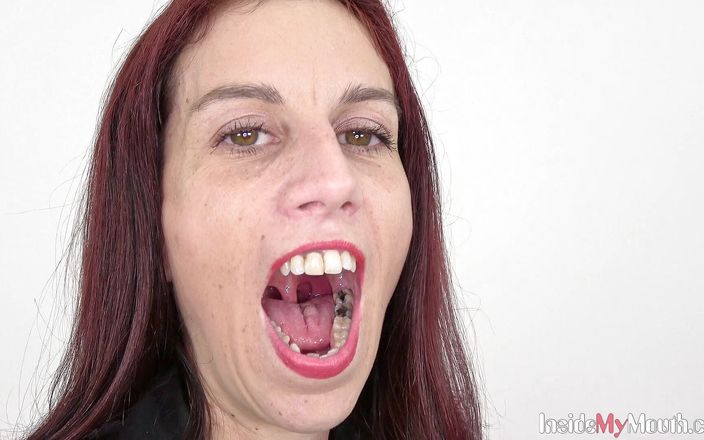 Inside My Mouth: Clip fetish della bocca con ali bordeaux fullhd - Dentro la...