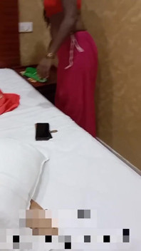 I Seduced Bull in Red Underwear at Hotel He Squeezed My Breasts, Nipple Play, Cuck Watched!