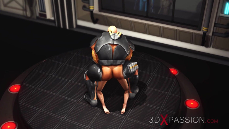 3dxpassion: Geheimen van area 51. Sci-fi mannelijke Android speelt met een hete...