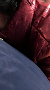 Red Nylon Jumpsuit Fetish - Cameltoe Tease, Deep Blowjob and Cum on My Downjacket