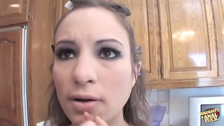 Naughty anal fuck: Slender Brunette Sweetie Gives Her Mouth, Pussy, and Asshole to...