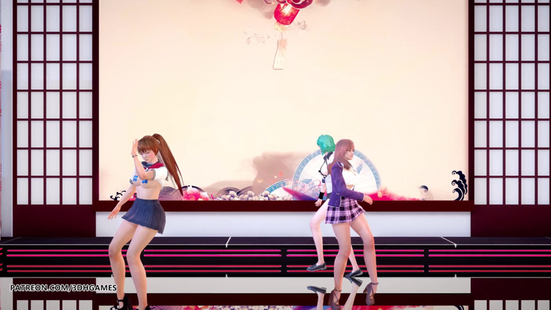 3D-Hentai Games: [MMD] Maskierte schlampe, sexy striptease, Honoka, Katsumi, Tamaki. DOA heißer...