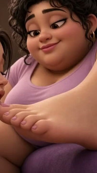 BBW 발 지배 - 얇은 노예가 뚱뚱한 발바닥을 핥다
