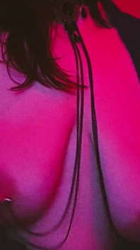 Sexy Pierced MILF Chained to Her Collar by Her Nipples
