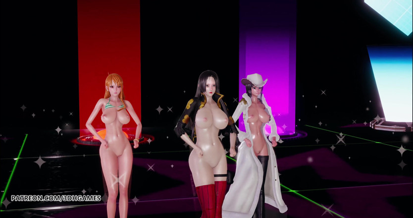 3D-Hentai Games: Hari Awek - Tarian Bogel Boa Hancock, Nami, Nico Robin, tarian...