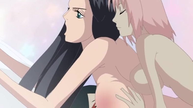 LoveSkySan69Real: Sakura a Sarada šukají Nico Robin Futanari - Dvojitá penetrace futa pro...