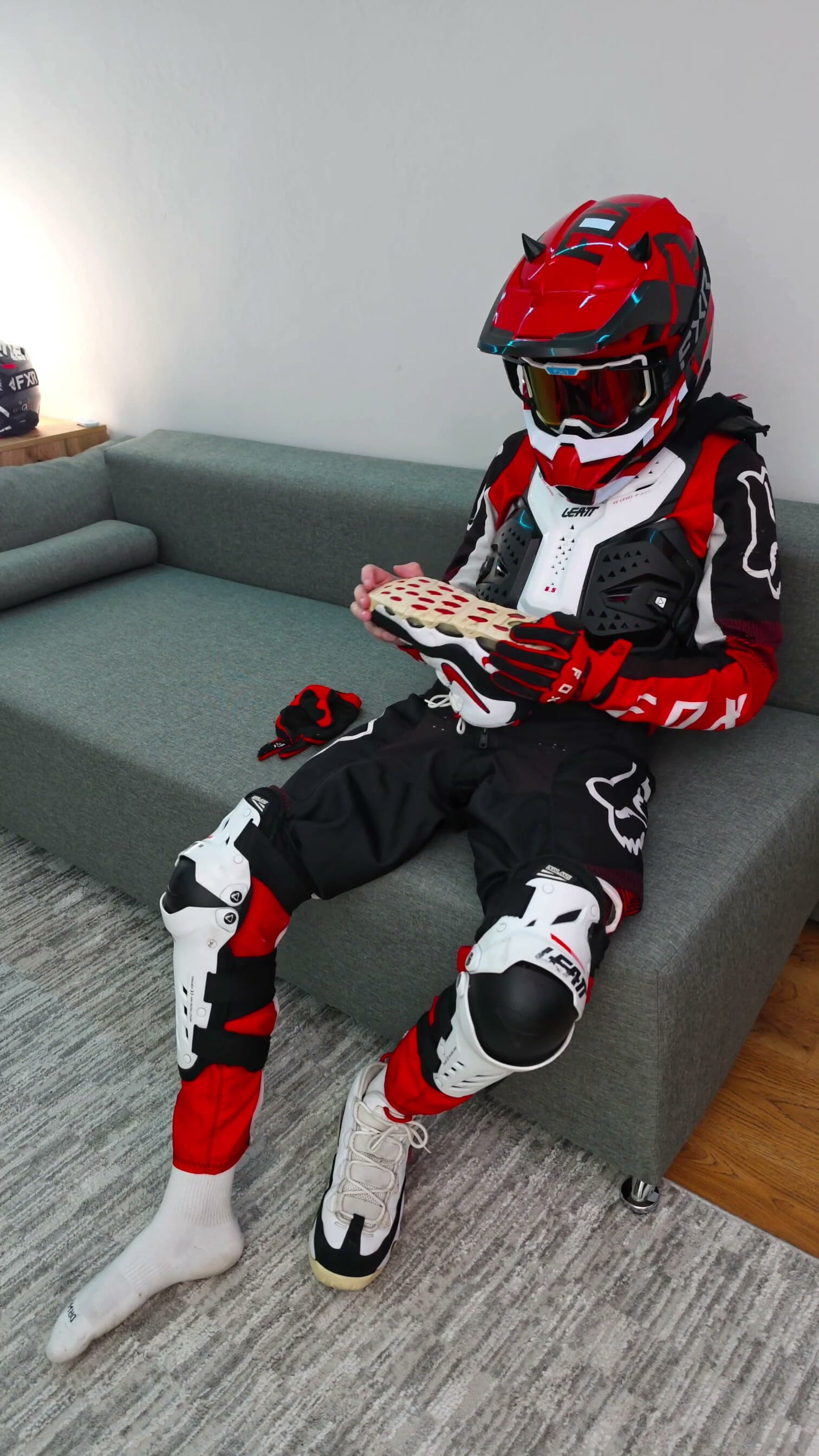 Enjoyed Fucking Nike Sneakers While Wearing a Motocross Suit