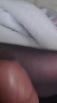Footjob with Nylon Socks on the Sofa'