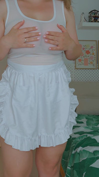 My Wife's Huge Breasts in Her New White Blouse