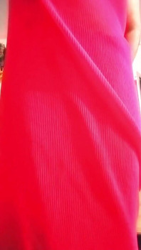 Indian Gay Crossdresser Gaurisissy Pressing Her Big Boobs in Pink Saree