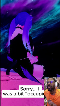 Anime Transgender Succubus Jerks off Her Beautiful Cock on a Starry Night