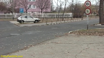 Crazy pee girls: Young girl pissing on street
