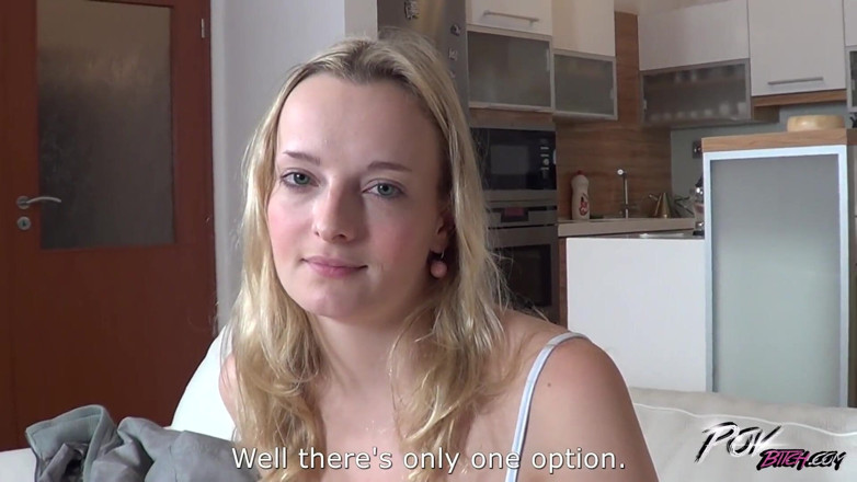 POV Bitch: Blonde slut came for sweet creampie and leave