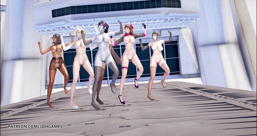 3D-Hentai Games: Red velvet - červená příchuť nahý tanec Dva Mercy Pharah Mei Symetricka...