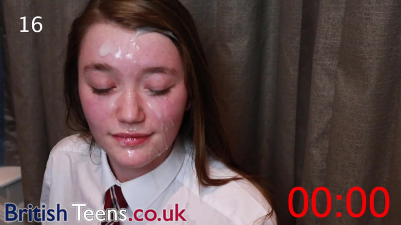 British Teens: 100 Cumshots on British Teen Olivia Keane