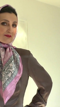 Lady Victoria Valente Shows Elegant, Colorful Silk Scarves