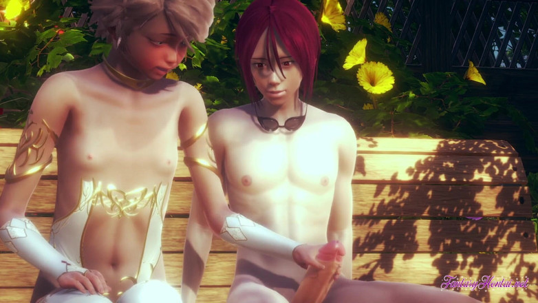 Yaoitube: Фембой Яой - посмотри, как Эрик заставляет Rin наслаждаться своей рукой и задницей