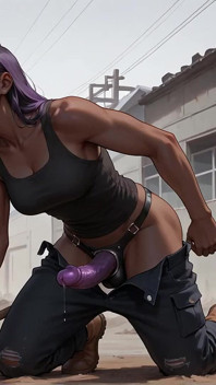 The Best Ebony Fucky-fucky on a Snowy Street! the Purple-haired Queen's Pleasure in Ebony XXX.