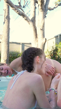 Sexy Hot Tub Threesome with Girlfriend Shrooms Q and Her Bestie Addison Vodka