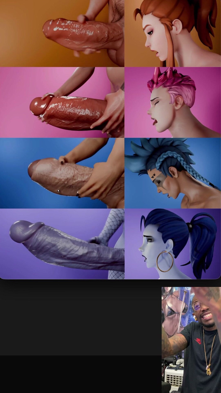 L6RD7BLU3 FUTA: Multiple Overwatch Transgender Sluts Jerking off and Cumming at the...