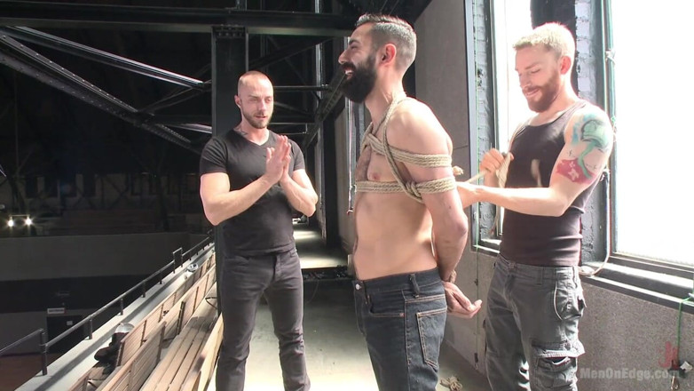 Men on Edge: First Timer with a Giant Cock Gets Suspended and Edged...