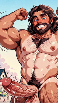 Качок позирует за пределами обнаженного искусства