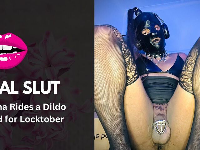 Sissy Slut Joanna Rides a Dildo While in Chastity for Locktober Sissygasm Femboy Crossdresser Shemale (Joanna Velvet)