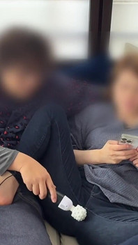 Married Woman Tormented with a Vibrator on the Sofa
