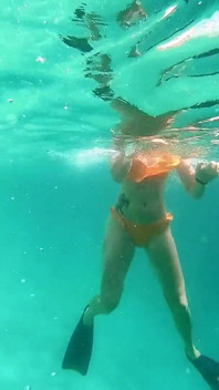 Snorkel Slut in Paradise - Underwater Flash & Naughty Tease