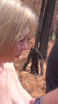 Pissing outdoors in the forest