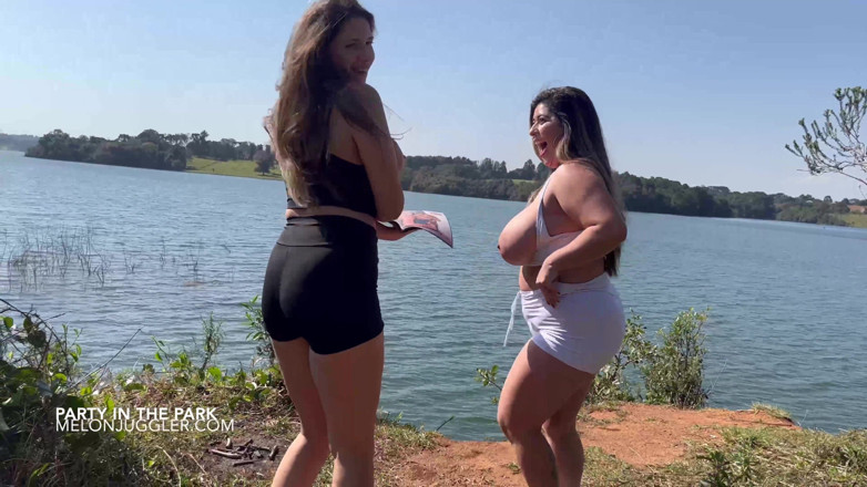 Busty BBW Latinas: BBW lesbijki uprawiają seks w parku