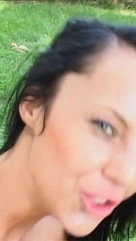 Very Hairy Pussy Brunette MILF Hardest Fuck in the Garden