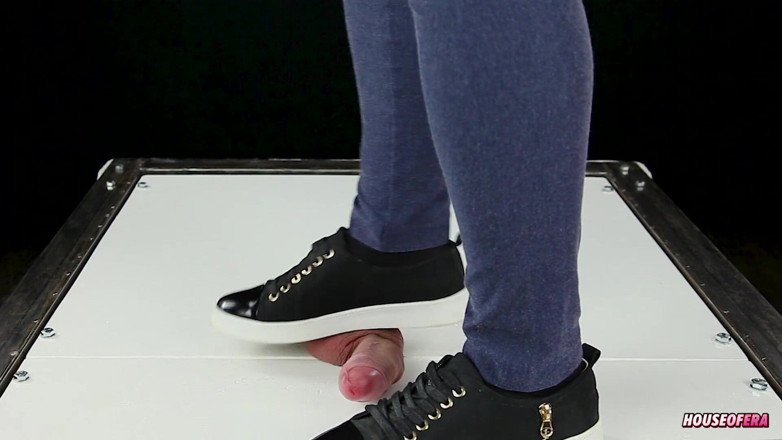 House of Era: Cock trampling by sneakers in dance CBT