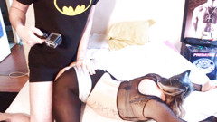 Nylon Xtreme: Super heroine Catwoman in black nylon