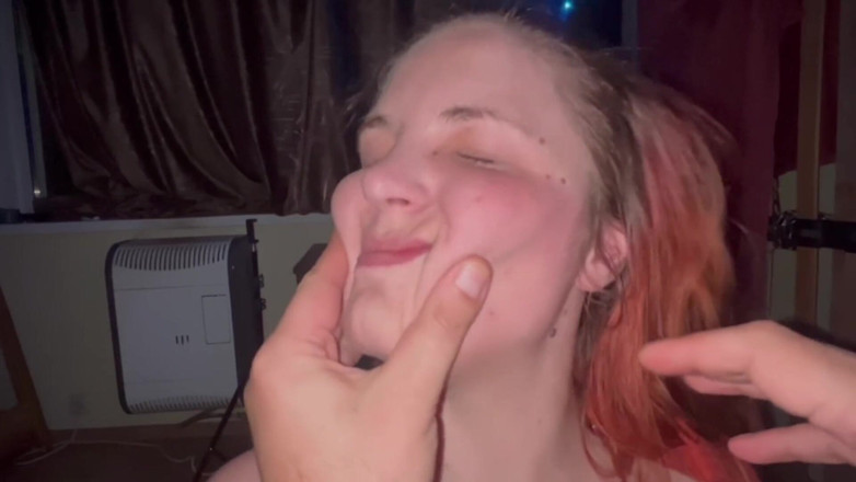 Elena917: Face Slapping POV, Blowjob, Cum on Hair, Squirting