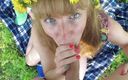 Bikeyeva Sasha: Levrette amateur et pipe dans la forêt avec une salope...