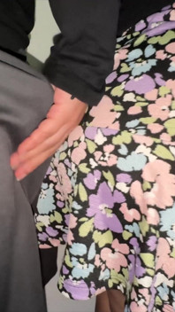 She Grabs the Penis of a Stranger with a Huge Erection.
