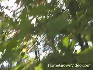 Homegrown Oral: Daphne takes a sticky facial out in the wood