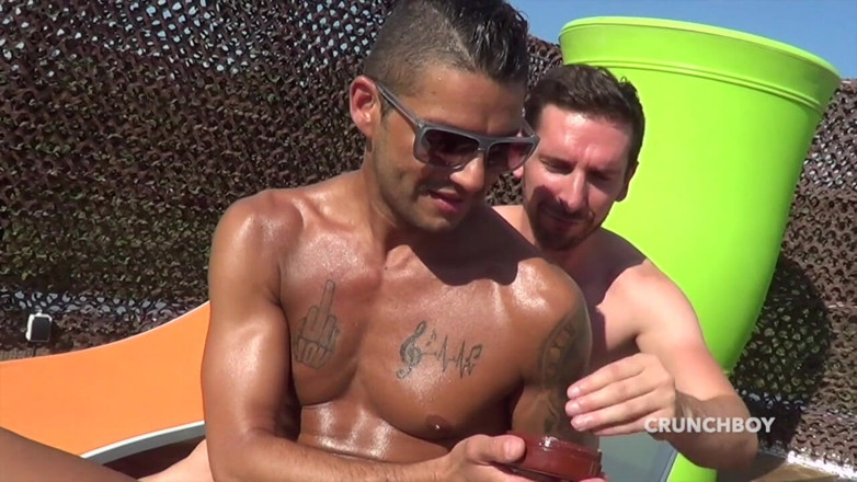 STRAIGHT BOY CURIOUS: Straight boy fucking a Latino in a jacuzzi outdoor