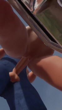 シボレーインパラで犯された女の子:3Dポルノ