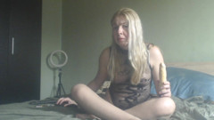 Blonde Hot Creamy Pussy Loves to Play with Dildo and Orgasms in the Morning
