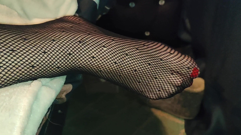 Jmgameplay: Amazing footjob. Black stockings. Foot fetish 4K