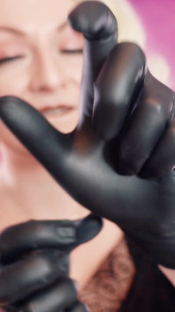 Wearing XS nitrile gloves - Gloves fetish video (Arya Grander)