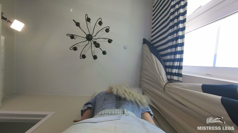 Mistress Legs: POV Face Sitting My Big Pink-panty Ass Jumping on Your...