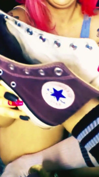 Lady Angela Old Used Smelly Stinky Converse Sneakers Knee Socks Fetish