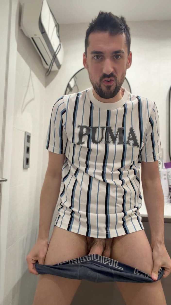 Liam Harding: Hot Stepdaddy Wanking off in Public Bathroom
