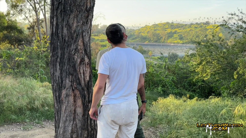 Let them watch: Public Bareback Hung Latino Fucks Raw Caught Outside Juven