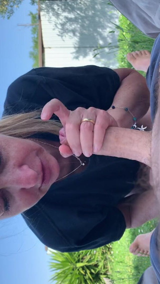 Timidastella: Blowjob and deepthroat outdoor from blonde sexy mature wife in...